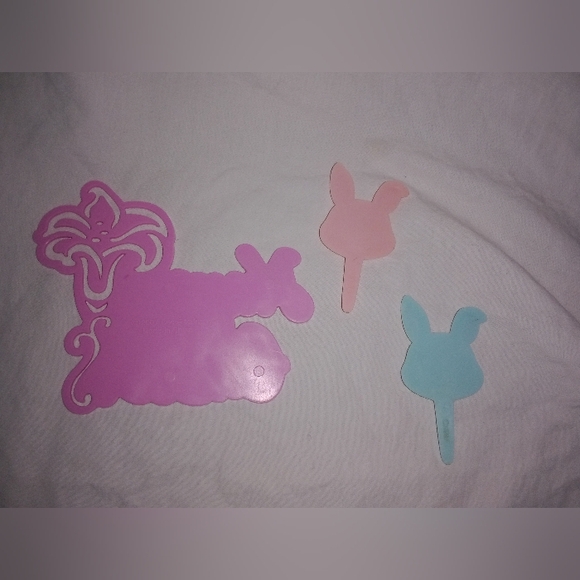 Vintage Easter Holiday Cake Cupcake Bunny Rabbit Toppers Happy Easter Cake Decor - Picture 6 of 6